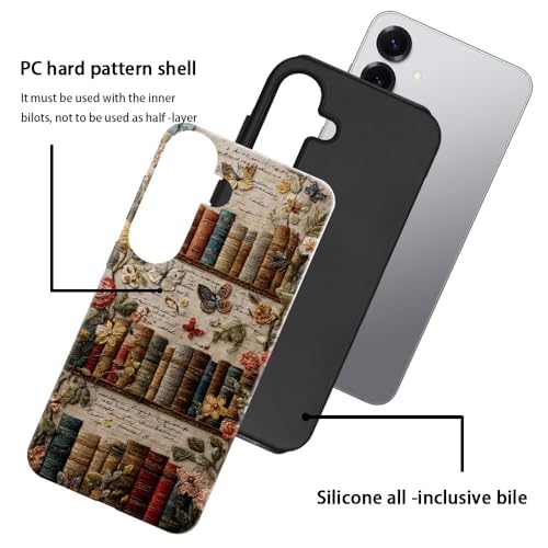 Compatible with Samsung Galaxy S25 Case,Glossy Case All-Round Protection Shockproof Anti-Scratches TPU Cover,Cases for Man Woman-Antique Bookshelf - color: Antique Bookshelf, size: Galaxy S25