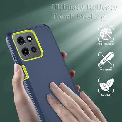 Qinmay Phone Case for Motorola Moto G 2025/Moto G Play 5G 2025 Case with HD Screen Protector, Heavy Duty Shockproof & Dropproof 3-Layer Cover Phone Case,DarkBlueGreen - color: DarkBlueGreen