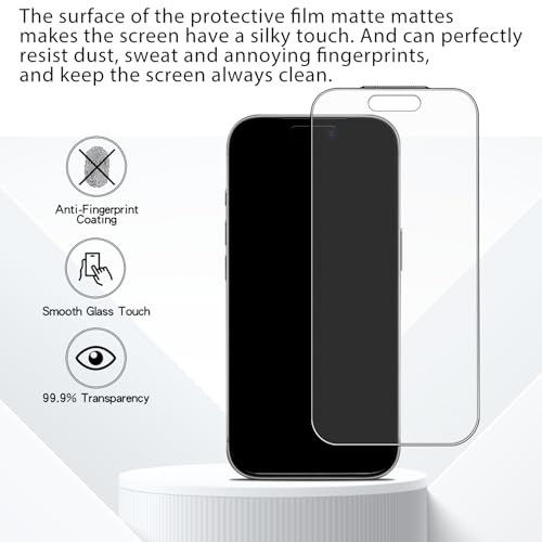 MAYtobe [2-Pack Matte Screen Protector for iPhone 17 Pro Tempered Glass | Anti-Fingerprint, Smooth as Silk, Anti Scratch, Easy to Install, Anti-Reflection - size: iPhone 17 Pro (Matte)