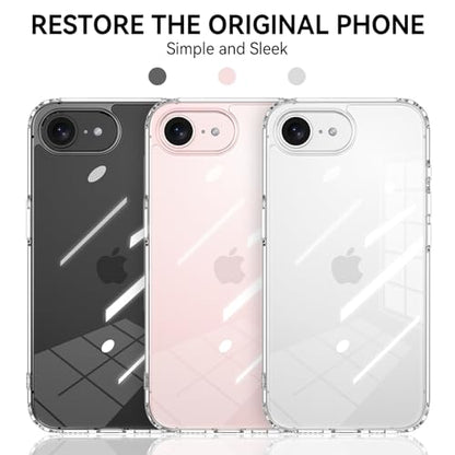 YINLAI Compatible with iPhone 17e/16e Case 6.1", Crystal Transparent Anti-Yellowing Upgraded Full Camera Protection Supports Wireless Charging Slim Shockproof Protective Phone Cover (Clear) - color: Clear, size: iPhone 17e/16e 6.1"