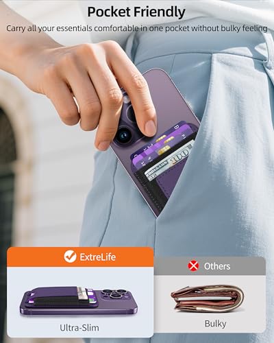 Upgraded for Magsafe Wallet, 7 Card Holder, RFID Blocking, Strongest Magnet | Magnetic Wallet for iPhone 17/16/15/14/13/12 Series, for Magsafe Card Holder, Vegan Leather, Luxury Purple - color: Luxury Purple
