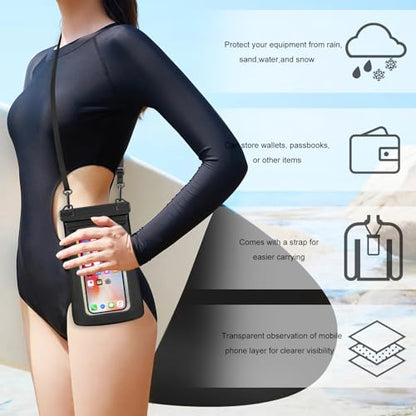 Waterproof Phone Pouch for Phone, Floating Large Capacity Dry Bag Stores Sunscreen, Sunglasses, Waterproof Bag for Beach, Swimming, Kayaking for iPhone 16 15 14 11 Pro Max & Galaxy S24 S21
