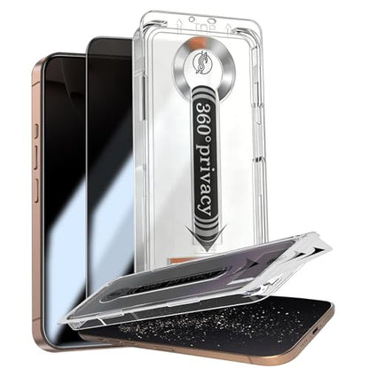 2 Pack 360 Degree Privacy Screen Protector for iPhone 12 Pro Max, [Auto-Alignment, Auto-Dust Removal] Easy Installation Full Coverage 4-Way Anti-Spy Tempered Glass Film - size: For iPhone 12 Pro Max-6.7 Inches