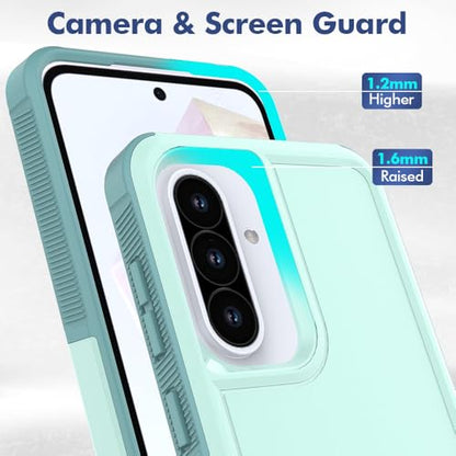 for Samsung Galaxy A37 / Galaxy A36 5G / Galaxy A57 5G Case: Dual Layer Protective Heavy Duty Cell Phone Cover Shockproof Rugged with Screen Protector - Military Protection Bumper Tough, Green - color: Mint Green (PC) + Mint Green (TPU)