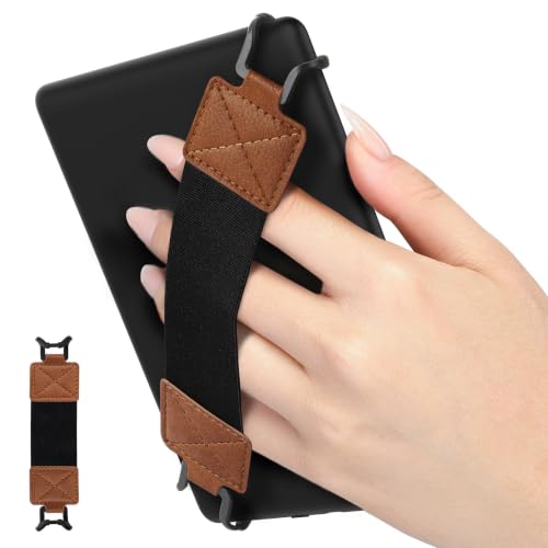 MoKo Security Hand-Strap for 6-8" Kindle eReaders Fire Tablets, YT-Brown - color: YT-Brown, style: Black Strap
