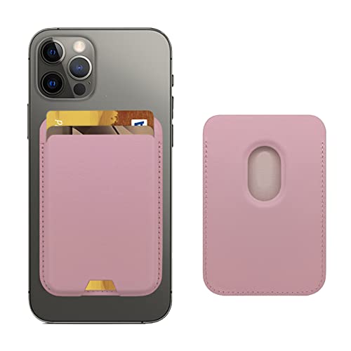 iLodn Magnetic Wallet Compatible with MagSafe for iPhone 17 16 15 14 13 12 Pro Max Air Plus Model, Mag 3 Safe Card Holder Stick on Accessories for Cell Phone & Case, Pink - color: Pink