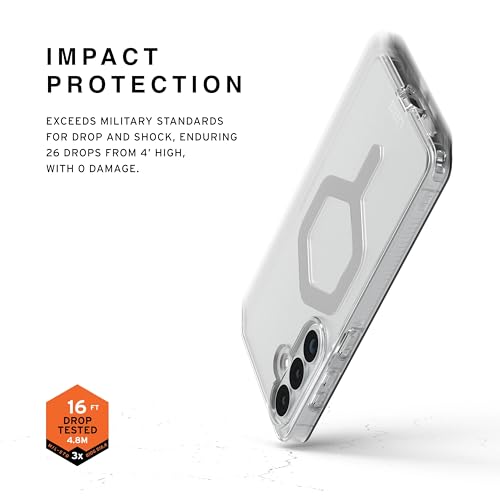 URBAN ARMOR GEAR UAG for Samsung Galaxy S26 Plus Case 6.7" Plyo - Magnetic Charging Compatible Anti-Yellowing Transparent Rugged Military Drop Tested Protective Cover, Ice/Silver - color: Plyo - Ice/Silver