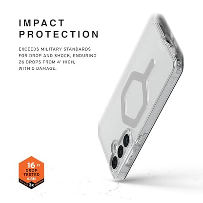URBAN ARMOR GEAR UAG for Samsung Galaxy S26 Plus Case 6.7" Plyo - Magnetic Charging Compatible Anti-Yellowing Transparent Rugged Military Drop Tested Protective Cover, Ice/Silver - color: Plyo - Ice/Silver