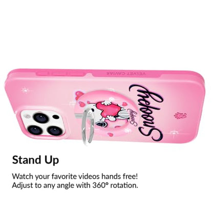 VELVET CAVIAR Compatible with MagSafe Phone Grip - Magnetic Ring Holder with Adjustable Stand - Removable MagSafe Accessories for iPhone 16, 15, 14, 13, 12 (Snoopy Be Mine) - color: Snoopy Be Mine