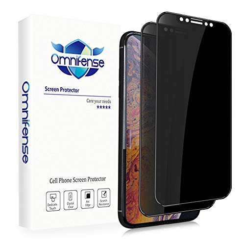 4 Way 360° Privacy Tempered Glass Screen Protector for iPhone 11 / iPhone XR, Horizontal and Vertical Anti Spy 9H Scratch Resistant Case Friendly, 2 Pack