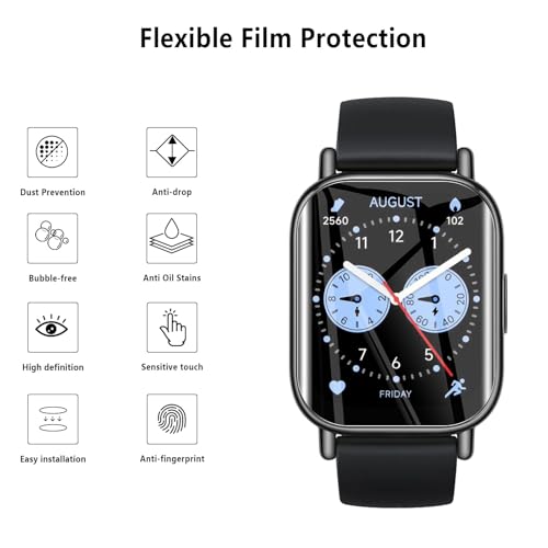 4-Pack for Redmi Watch 5 Lite Screen Protector, Soft Flexible TPU Ultra-Thin Self-Healing Bubble-Free Protective Film for Redmi Watch 5 Lite, HD Clear Case-Friendly Easy Installation - size: Redmi Watch 5 Lite
