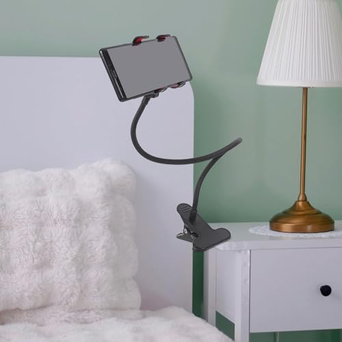 SEWACC Flexible Gooseneck Cell Phone Holder for Desk and Bedside Clamp