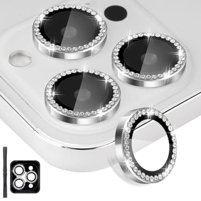 Camera Lens Protector for iPhone 16 Pro/16 Pro Max, Diamond Silver - color: Diamond Silver
