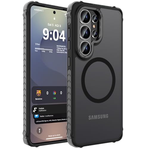 DEERLAMN Strong Magnetic Case for Samsung Galaxy S26 Ultra 6.9-Inch,[Compatible with Magsafe][Military Grade Drop Protection] Translucent Matte Shockproof Protective Phone Cover, Frosted Black - color: Black, size: For Samsung Galaxy S26 Ultra-6.9 Inch