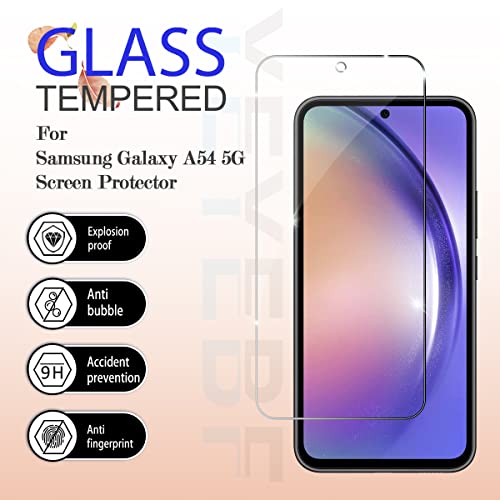 Galaxy A54 5G Screen Protector, [2 Pack] HD-Clear Tempered Glass Screen Protector [3D Touch][Bubble-Free][Anti-Scratch][Case-Friendly] Screen Protector Glass For Samsung Galaxy A54 - size: Galaxy A54 5G