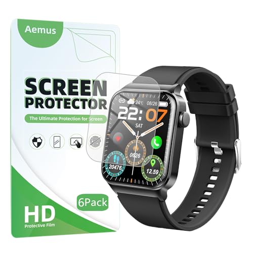 Screen Protector Compatible for STECEi T50S Smart Watch 1.85" (6 Pack) Full Coverage Clear TPU Soft Film