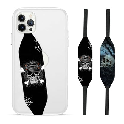 Switchbands Phone Grip Strap - Pack of 2 Reversible Finger Holder for Phone Back, Customizable Anti-Slip Design, Wireless Charging Compatible Detachable Holder for iPhone - Cranium