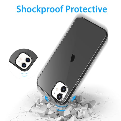 JJGoo Compatible with iPhone 12 Case & 12 Pro Case Clear Soft Transparent Shockproof Protective Slim Thin Bumper Phone Cover for 12 and 12 Pro - 6.1 inch, Clear Black - color: Black