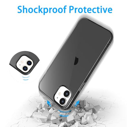 JJGoo Compatible with iPhone 12 Case & 12 Pro Case Clear Soft Transparent Shockproof Protective Slim Thin Bumper Phone Cover for 12 and 12 Pro - 6.1 inch, Clear Black - color: Black