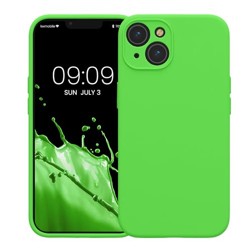kwmobile Case Compatible with Apple iPhone 14 Case - Slim TPU Silicone Phone Cover - Soft Touch Finish - Lime Green - color: lime green, size: iPhone 14