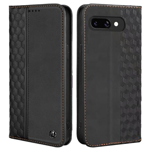 Wallet Case for Google Pixel 9A 2025 6.3 Inch - PU Leather Flip Cover with Card Holder Slots, Strong Magnetic Folio Kickstand Phone Case, Black - color: Black, size: google pixel 9a 6.3"