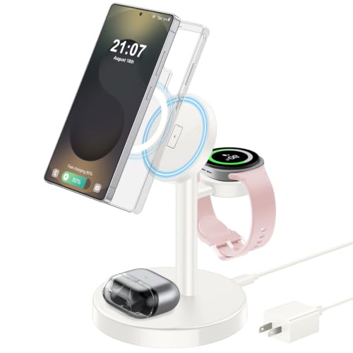 Aeinidi Super Fast Strong Magnetic Wireless Charger for Samsung - color: White Matte, size: 15W