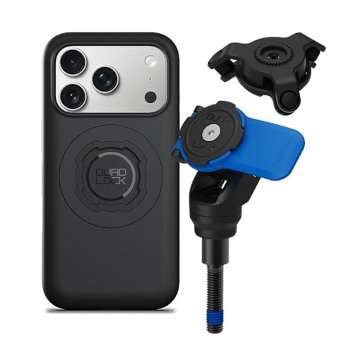 Quad Lock Handlebar Clamp Motorcycle Phone Mount with Vibration Dampener and MAG Phone Case for iPhone 17 Pro - size: iPhone 17 Pro
