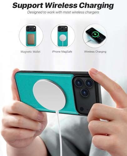 OCASE for iPhone 17 Pro Detachable Wallet Case with Card Holder, 2 in 1 PU Leather Flip Folio with RFID Blocking Stand Wrist Strap Shockproof Phone Cover 6.3 Inch 2025, Blue Green - color: Blue Green, size: iPhone 17 Pro