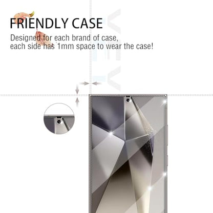 Galaxy S24 Ultra Screen Protector + Camera Lens Protector, [2 +2 Pack] [Ultrasonic Fingerprint Unlock] Full Coverage Tempered Glass Screen Protector For Samsung Galaxy S24 Ultra - size: Galaxy S24 Ultra