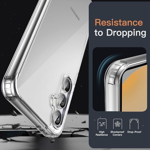JETech Case for Samsung Galaxy S24 FE, Non-Yellowing Shockproof Bumper Protective Phone Cover, Anti-Scratch Hard PC Back (Clear) - color: Clear, size: Galaxy S24 FE