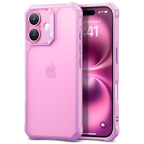 ESR for iPhone 16 Case, Military-Grade Protection with Shock-Absorbing Corners, Scratch-Resistant and Anti-Yellowing Acrylic Back, Slim Protective Phone Case, Air-Armor Series, Frosted Purple - color: Frosted Purple