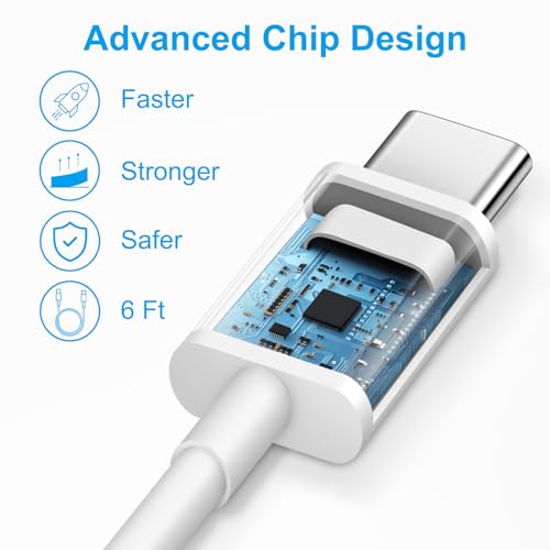 iPhone 17 16 15 Charger Fast Charging 6FT - 20W USB C Charger Block - color: White, size: 6FT