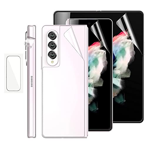 For Samsung Galaxy Z Fold3 5G Screen Protector Hydrogel Film,5 in 1 HD Clear Anti-Scratch Soft Screen Protector for Galaxy Z Fold 3 Front Screen,Inside Screen,Back&Hinge,Lens Film