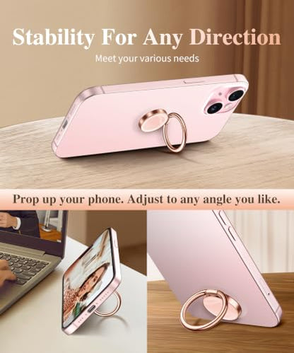 GVIEWIN Marble Cell Phone Ring Holder, Metal Kickstand Grip 360° Rotation - color: Orange