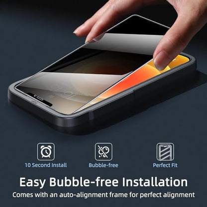 ruwa Privacy Screen Protector for iPhone 12 Pro Max [6.7 Inch][2-Pack] Anti-peep Tempered Glass Film with Easy Installation Alignment Frame, 9H Hardness, Scratch Resistant, Case Friendly - size: for iPhone 12 Pro Max-6.7 inch 2-Pack