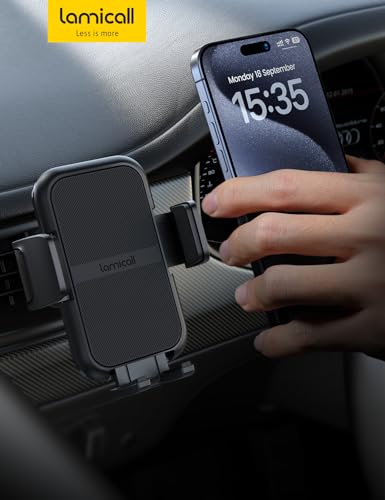 Lamicall 2026 Wider Clamp & Metal Hook Car Phone Holder Vent Accessories - color: Black