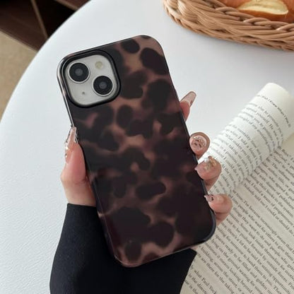 for iPhone 15 Case with Tortoise Leopard Print Trendy Animal Pattern Dual-Layer Shockproof Drop Protection Tough Phone Cover - size: iPhone 15