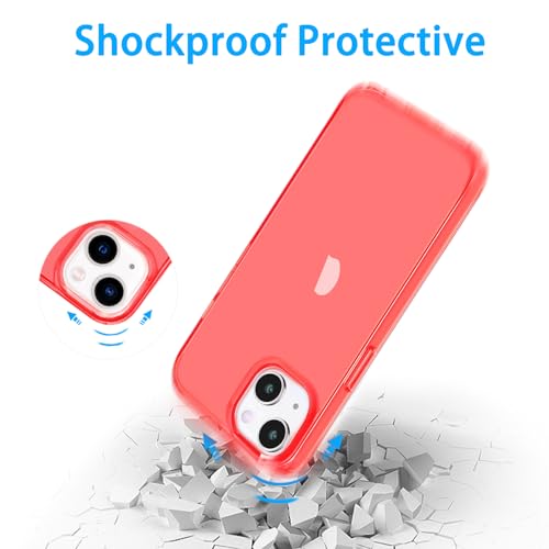 JJGoo Compatible with iPhone 13 Case, Clear Red Soft Shockproof Protective Slim Thin Phone Bumper Cover for iPhone 13-6.1 inch 2021 - color: Red
