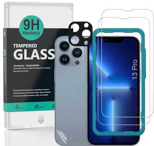 Ibywind for iPhone 13 Pro Screen Protector,2 Pack,9H Hardness Tempered Glass and Camera Lens Protector,with Alignment Frame,Full Coverage,Bubble Free,Fingerprint Unlock,Scratch Resistant - size: iPhone 13 Pro