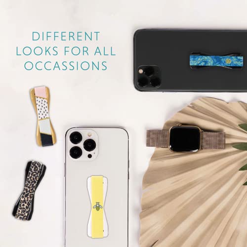 LOVEHANDLE Universal Phone Grip for Smartphones & Mini Tablets - Phone Holder for Hand - Wireless Charging Compatible - Made in the USA - Bumblebee