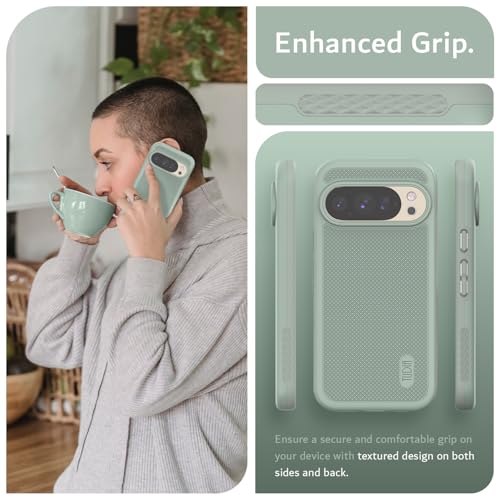TUDIA MergeGrip Case for Google Pixel 10 / Pixel 10 Pro Cases 2025 – [Military Grade Drop Tested] Dual Layer Rugged Slim Shockproof Heavy Duty Protective Phone Cover - Green Lily - color: Green Lily, size: Pixel 10 / 10 Pro