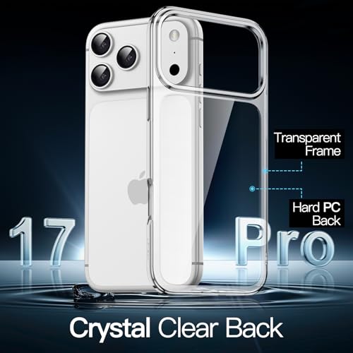 JETech Case for iPhone 17 Pro 6.3-Inch, Non-Yellowing Shockproof Phone Bumper Cover, Anti-Scratch Clear Back (Clear) | Shockproof Protection, Scratch Resistant Hard PC Back, Durable Transparent TPU Bumper - color: Clear, size: iPhone 17 Pro