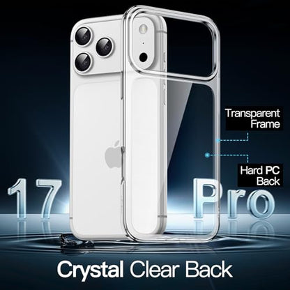 JETech Case for iPhone 17 Pro, Anti-Yellowing, Clear | Shockproof Protection, Scratch Resistant Hard PC Back, Durable Transparent TPU Bumper - color: Clear, size: iPhone 17 Pro