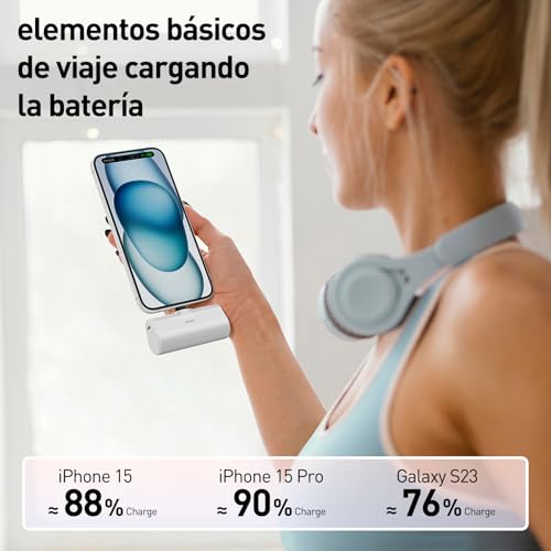 iWALK Portable Charger for iPhone 18/17/16/15 USB-C Small Power Bank 20W 4,500mAh Fast Charging Battery Pack Compatible with iPhone 15/16/17 Plus/18 Pro Max, Samsung Galaxy S25/S24/S23 Android - color: White