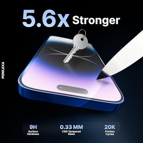 2 Pack Screen Protector for iPhone 17 Pro 6.3" 5X Stronger Tempered Glass 9H+ Hardness 12FT Military Grade Shatterproof HD Clear, Scratch Resistant Bubble-Free Installation Frame Case Friendly