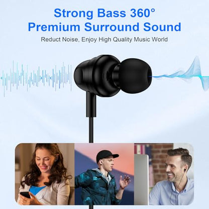 for Samsung Ear Buds Wired Earbuds for Samsung Galaxy S26 Ultra S25 FE Edge - color: Black