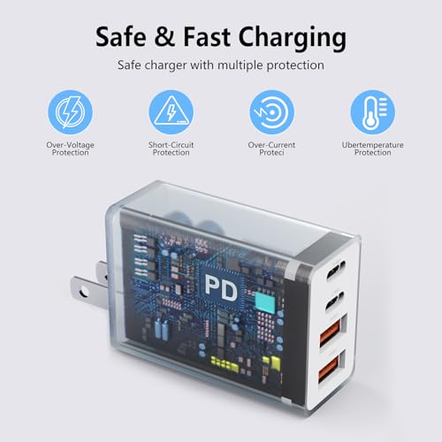 2Pack USB C Charger Block, 40W Fast USB C Wall Charger 4-Port - size: 2 Pieces