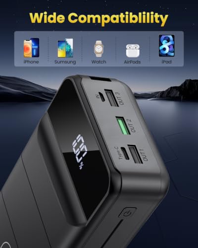 Portable Charger Power Bank 60000mAh, Battery Bank, Portable Phone Charger - color: Black