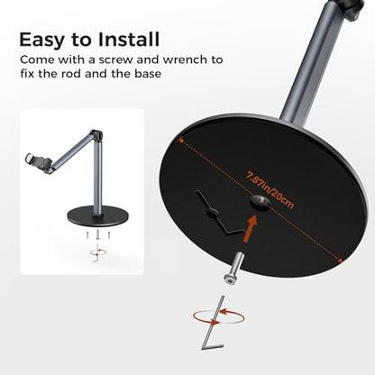 MoKo Overhead Tripod for iPhone, Heavy Duty Aluminum Overhead Phone Mount