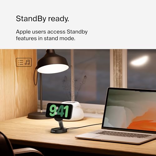 Belkin Qi2 15W Magnetic Wireless Charging Stand, Convertible Charger - color: Black, style: No Power Supply